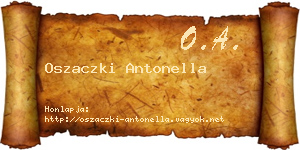 Oszaczki Antonella névjegykártya